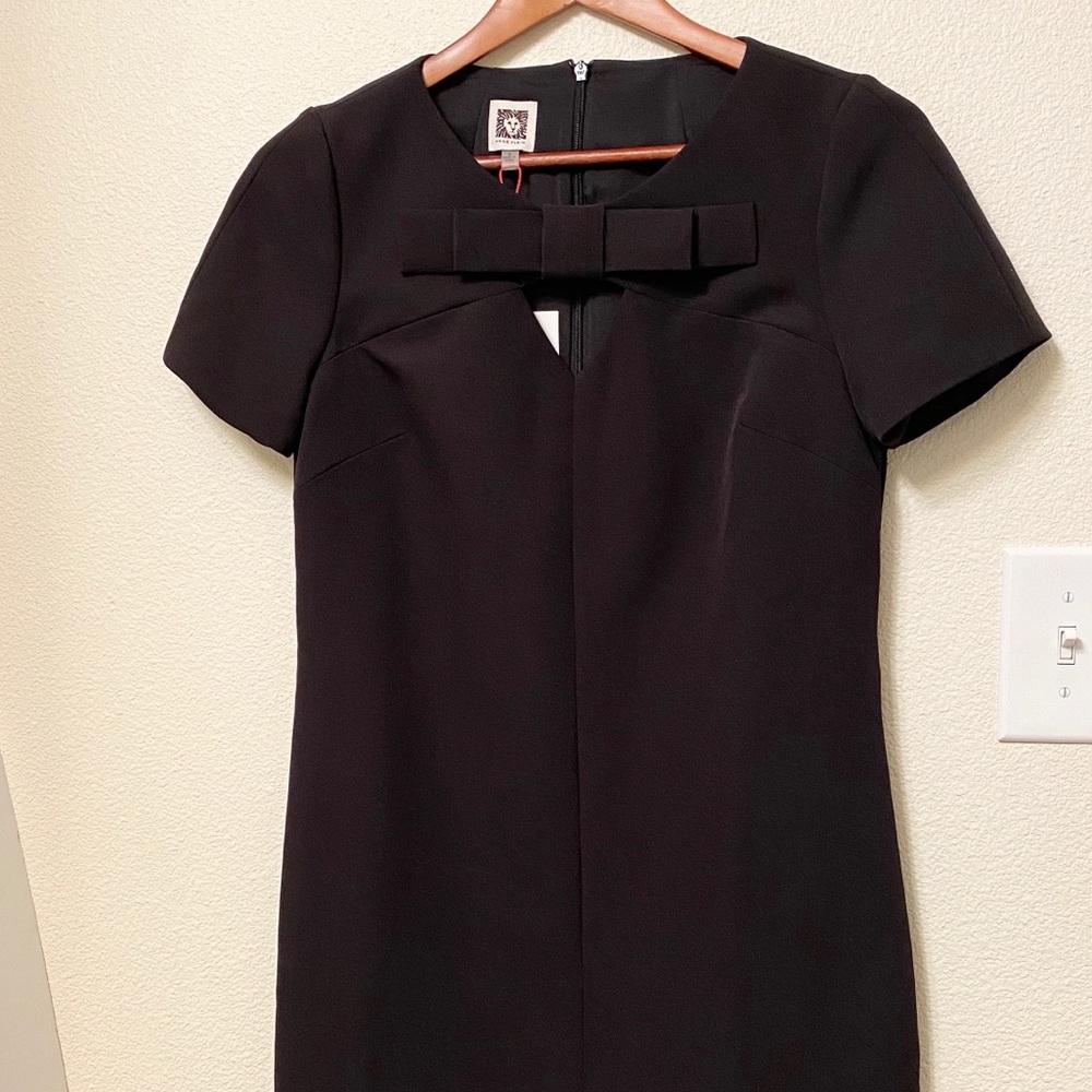 Anne Klein Bow-Trim Keyhole Shift Dress - Picture 4 of 9